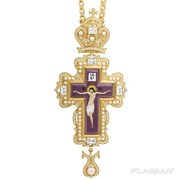 Крест для священнослужителя из ювелирного сплава позолоченный с принтом и цепью 2.10.0199лп-2-1лп