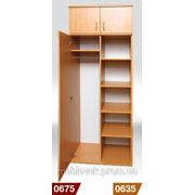 Шкаф для одежды и книг 1-дверный с антресолью 802х519х2186 мм фото