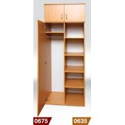 Купить шкаф комбинированный для одежды и книг полузакрытый 1-двер. 802х519х2186мм (496мм внутр.) с антресолью. фото