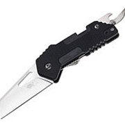 Нож Sanrenmu серии EDC лезвие 58мм., рукоять - G10, цвет - черный, открывашка, клипса на ремень фото