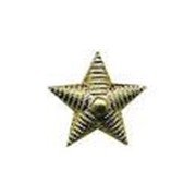 Звезда 13 мм золотого цвета (ребристая) фото