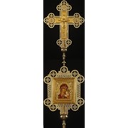 Крест-икона № 2-3 запрестольная никель, частичное золочение