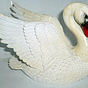 Сувенир Белый лебедь пёрышки 4903 17х15см фото