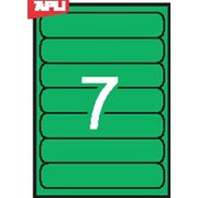 Этикетки для папок APLI , закругленные края, зеленые, 190*38 мм, 7 шт., 20 л фотография