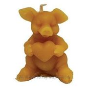 Силиконовая форма Свинка с сердцем (4,5см) фото