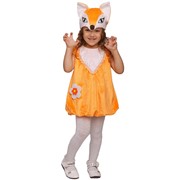 Карнавальный костюм для детей Пуговка Лисичка в платье детский, 26 (104 см) фотография