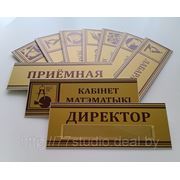 Табличка на дверь из ПВХ 320х120 мм. (Фон золото, серебро). фото