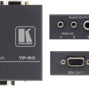 Приемник и ретранслятор по витой паре (TP) сигналов VGA и звукового стерео по витой паре, с 2 выходами VGA и аудио (3,5-мм розетка) TP-50 фотография