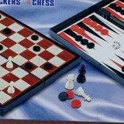 Игровой набор 3 в 1 шашки шахматы и нарды фото
