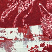 Ткань Джинс стрейч арт.900 красно-серый с крокодилом, арт. 10524 фотография