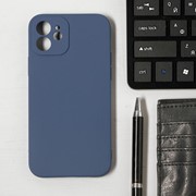 Чехол LuazON для телефона iPhone 12, Soft-touch силикон, глубокий синий фото