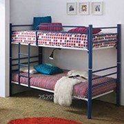 Кровать двухъярусная металл синяя б/у фотография