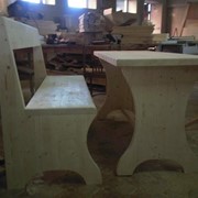 Столы и лавки из натуральной древесины фото