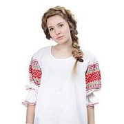 Рубаха женская русская народная под сарафан “Девичья фамилия“ фото