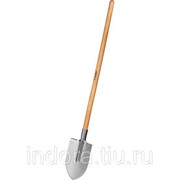 Лопата Мастер-НС штыковая из нержавеющей стали, деревянный черенок, ЗУБР