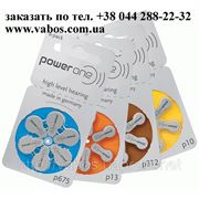 Батарейки для слуховых аппаратов PowerOne (цена за штуку, пластина — 6 шт. ) фото