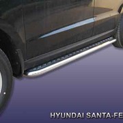 Пороги d57 с листом из нержавеющей стали Hyundai Santa Fe (2010) HSFN009