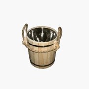 Запарник для бани и сауны деревянный с нержавеющей вставкой на 15 литров с канатом фото