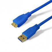 US003-1.2B SHIP кабель, 1,2м., USB 3.0 A(Male)-->micro-B USB (Male), Голубой, Блистер фотография