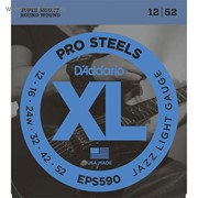 Струны для электрогитары D`Addario EPS590 XL PRO STEEL Jazz Light 12-52 фото