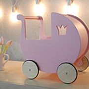 Детская коляска для кукол розовая фото