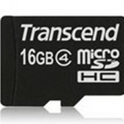 Карта памяти Transcend MicroSDHC 16GB (Class 4) + SD адаптер (TS16GUSDHC4) фото
