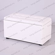 Пуфик квадратный белый с ящиком для хранения ПФ-800-Я(бел) фото