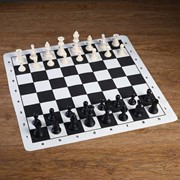 Шахматы в пакете, фигуры (пешка h=4.5 см, ферзь h=9.5 см), поле