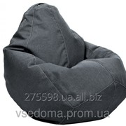 Голубое кресло-мешок груша 100*75 см из микро-рогожки S-100*75 см, темно-серый фото