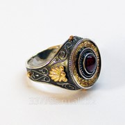 Перстень в греческом стиле с гранатом КСЗ 027 фотография