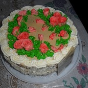 Торт бисквитный розы фото
