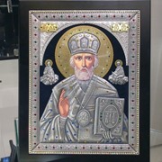 Икона Николай в серебре