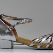 Туфли для бальных танцев, каблук 3 см (серебро)