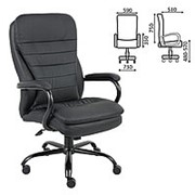 Кресло для руководителя Brabix “Heavy Duty HD-001“, усиленная конструкция, нагрузка до 200 кг, экокожа фото