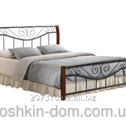 Кровать Ленора двухспальная из натурального дерева и металла фото