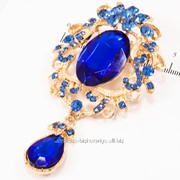 Брошь ''Крупный камень'' с цветными мелкими камнями и стразами,( 5 см) 222093(10) фото