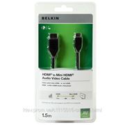 Belkin Кабель Belkin HDMI (AM/ СM) 1.5м, HDMI-miniHDMI черный (F3Y006cp1.5M)