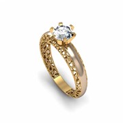 Кольцо RNG020150 Са?ина (Алтын 585) Фианит фото