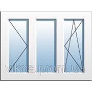 Окно трехчастное с поворотной и поворотно-откидной створками WDS Киев Однокамерный стеклопакет фотография