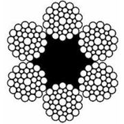 Канат ст. оц., ф 15.0 мм, ГОСТ 7668-80, 6х36+о.с., разрывное усилие - 16601кг, вес 1км - 844,00кг фото