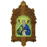 Рукописная икона Святой апостол Андрей Первозванный на кипарисе фото