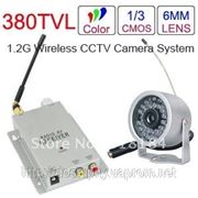 Цветная CCTV беспроводная камера видеонаблюдения с приемником сигнала ресивером и ИК-подсветкой 12 светодиодов