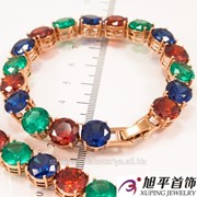 Браслет (18 см) позолоченный ''Крупные камни'' (0,9 см) во всю длину 624121(3) фотография