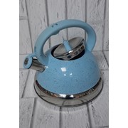 Чайник из нержавеющей стали со свистком 3 л голубой