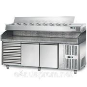 Холодильный стол для пиццы 2,0 м x 0,8 м - с 2 дверьми и 7 отдельными ящиками (POS + 800 AGSE ) фото