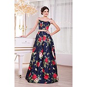 Вечернее платье в модные цветы V862 фото