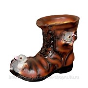 Кашпо декоративное Ботинок с мышками, 22*13*18 см фото
