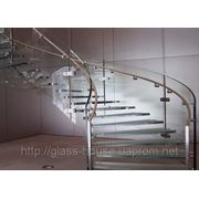 Стеклянные лестницы со стеклянными перилами фото