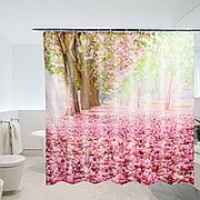 Cherry Blossom 3D Fashion Шаблон Ванная комната Ткань Занавески для душа Украшение дома Водонепроницаемы фотография