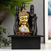 Фонтан настольный от сети, подсветка “Будда и рука“ 35х20х25 см фотография